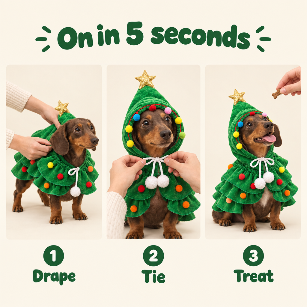 On in 5 seconds: drape, tie, treat