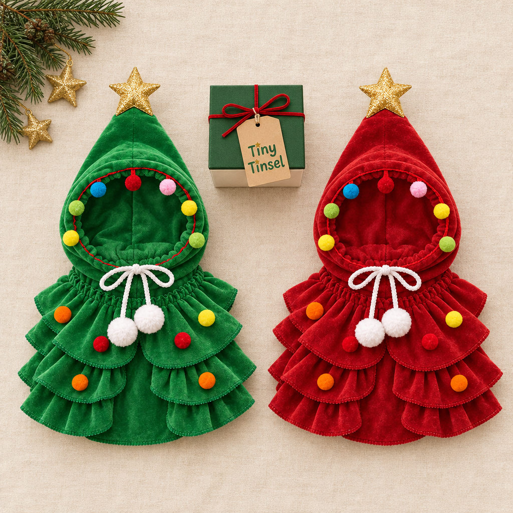 Gift-ready: Tiny Tinsel in green and red with gift box